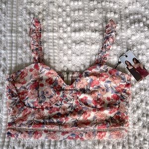 KENDALL + KYLIE Cropped Floral Tank